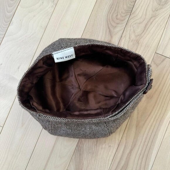 Nine West Tweed Beret – Brown Wool Blend Lined - Picture 6 of 7